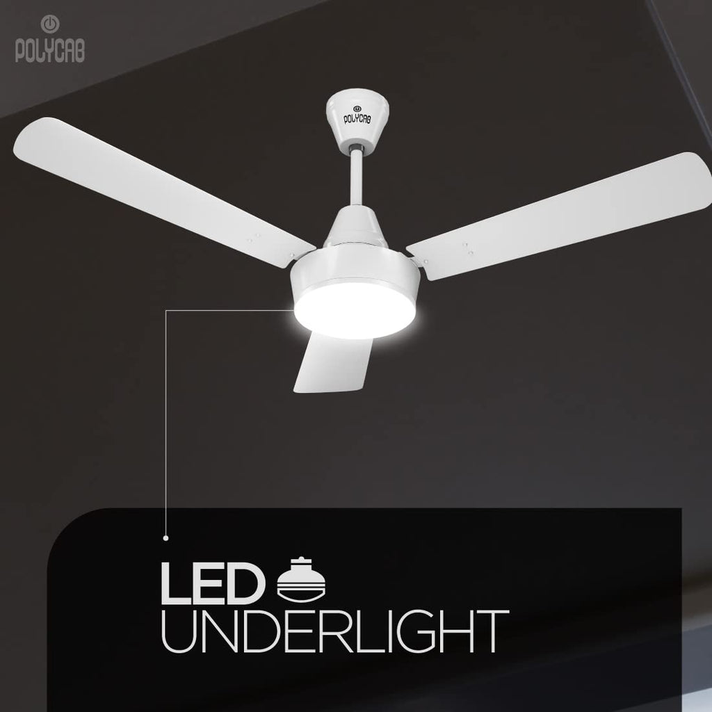 Polycab Superia SP02 Star Rated Premium BLDC 1200mm Ceiling Fan for home with Remote | Energy Saving, Clip-On Underlights, 100% Copper | 2-yr Warranty【Copper Rosewood】