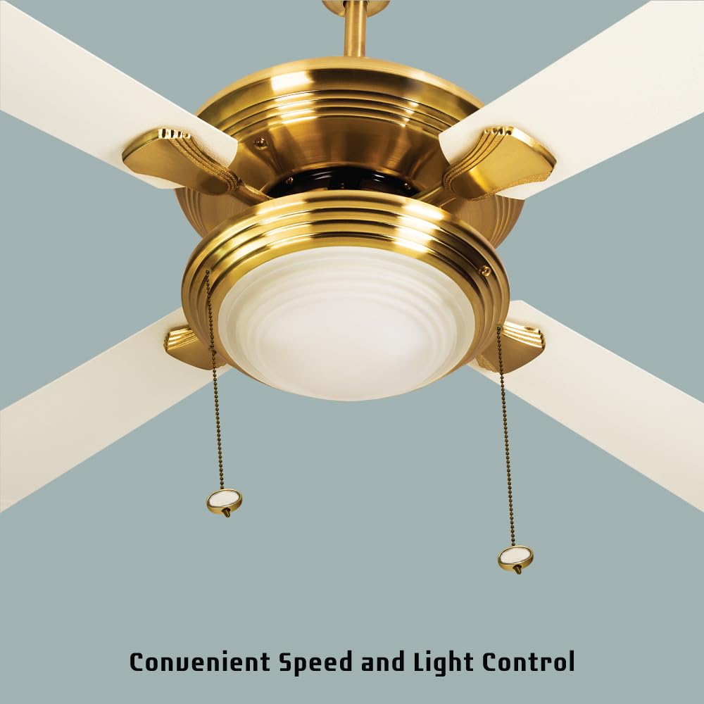 USHA Fontana One 1270Mm ISI Ceiling Fan With Decorative Lights | BEE Star Rated | 100% Copper Motor | RF Remote,High Air Speed And Delivery | 2 Year Warranty | ( Antique Brass ) | Free Installation