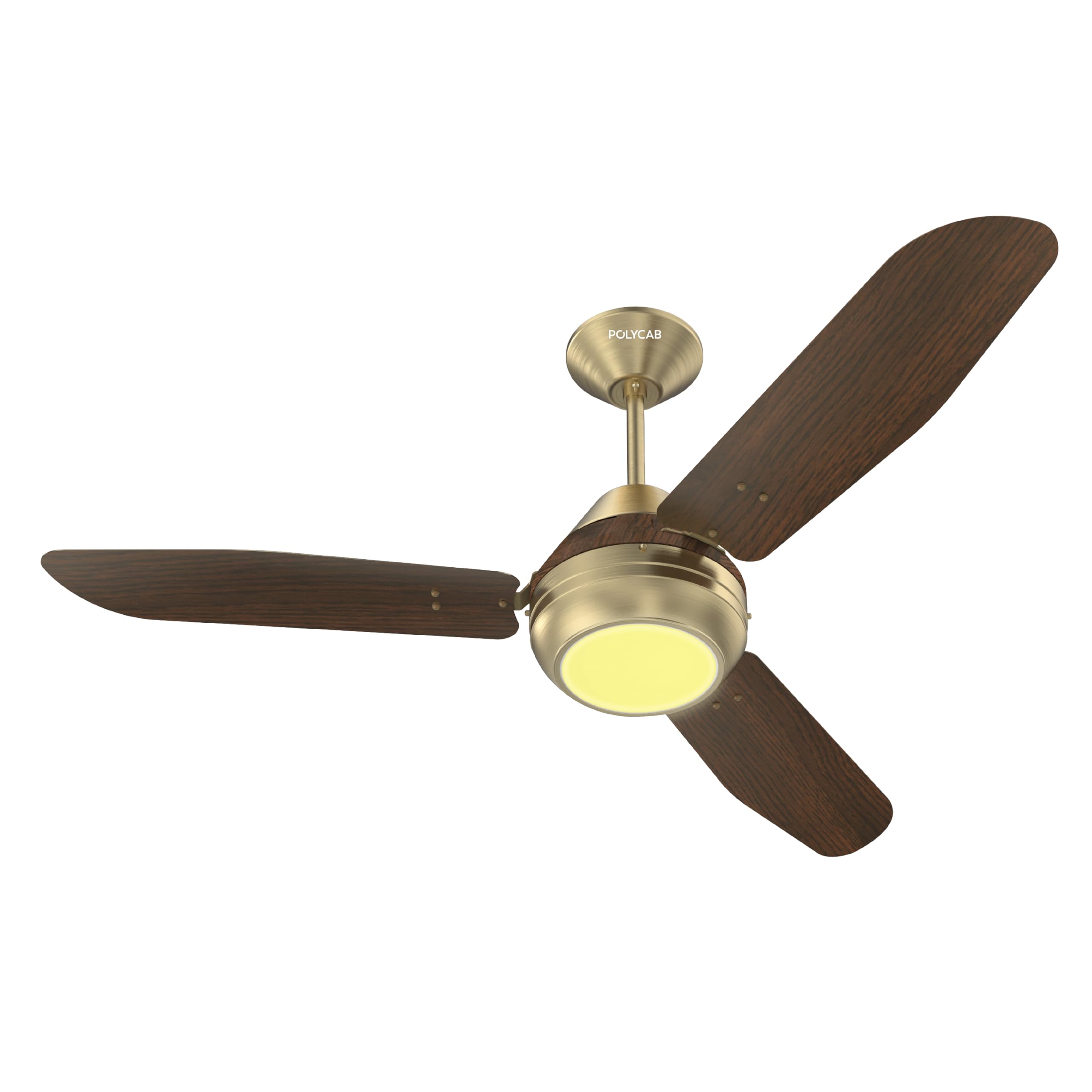Polycab Superia SP02 Star Rated Premium BLDC 1200mm Ceiling Fan for home with Remote | Energy Saving, Clip-On Underlights, 100% Copper | 2-yr Warranty【Copper Rosewood】