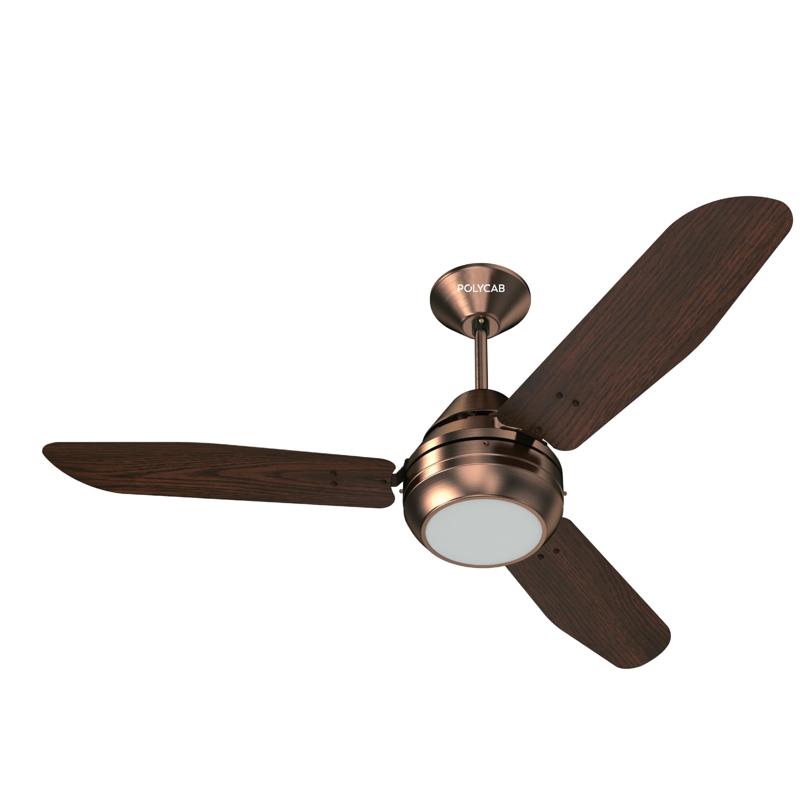 Polycab Superia SP02 Star Rated Premium BLDC 1200mm Ceiling Fan for home with Remote | Energy Saving, Clip-On Underlights, 100% Copper | 2-yr Warranty【Copper Rosewood】