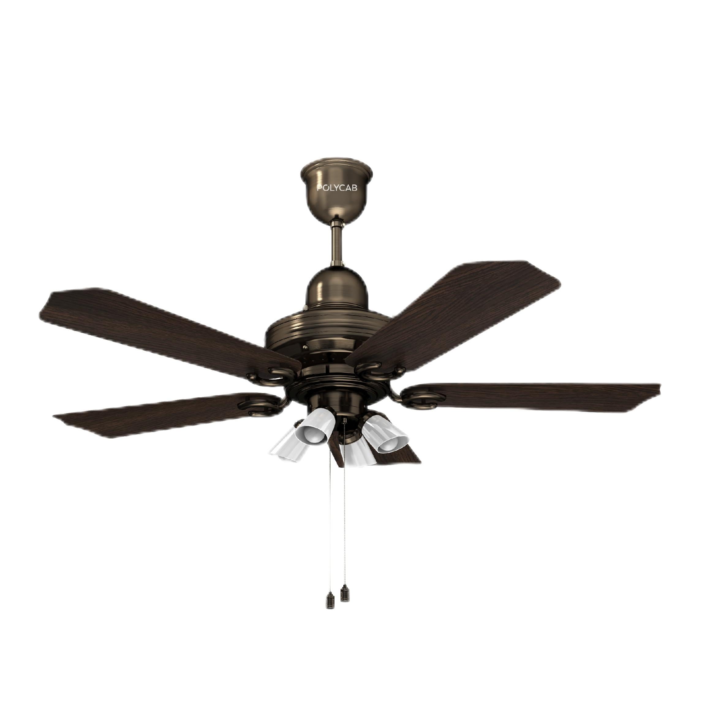 Polycab Superia SP02 Star Rated Premium BLDC 1200mm Ceiling Fan for home with Remote | Energy Saving, Clip-On Underlights, 100% Copper | 2-yr Warranty【Copper Rosewood】