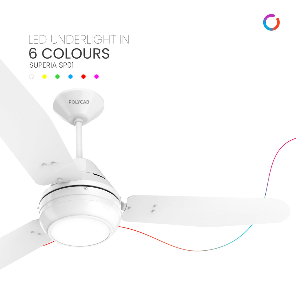 Polycab Superia SP02 Star Rated Premium BLDC 1200mm Ceiling Fan for home with Remote | Energy Saving, Clip-On Underlights, 100% Copper | 2-yr Warranty【Copper Rosewood】