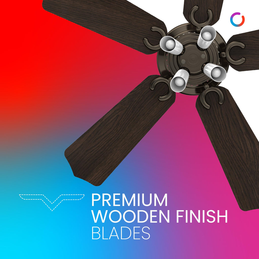 Polycab Superia SP02 Star Rated Premium BLDC 1200mm Ceiling Fan for home with Remote | Energy Saving, Clip-On Underlights, 100% Copper | 2-yr Warranty【Copper Rosewood】