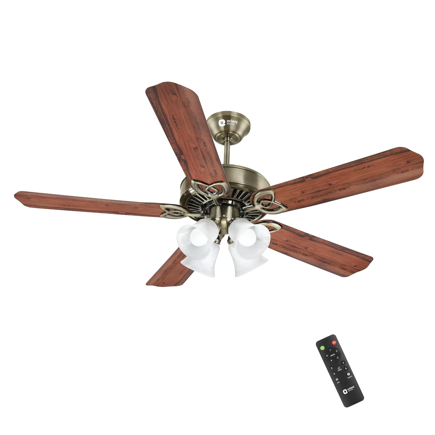 Orient Electric Subaris 1300mm Underlight Ceiling Fan with Remote | 100% Copper Motor | High Air Speed and Delivery | Antique Copper
