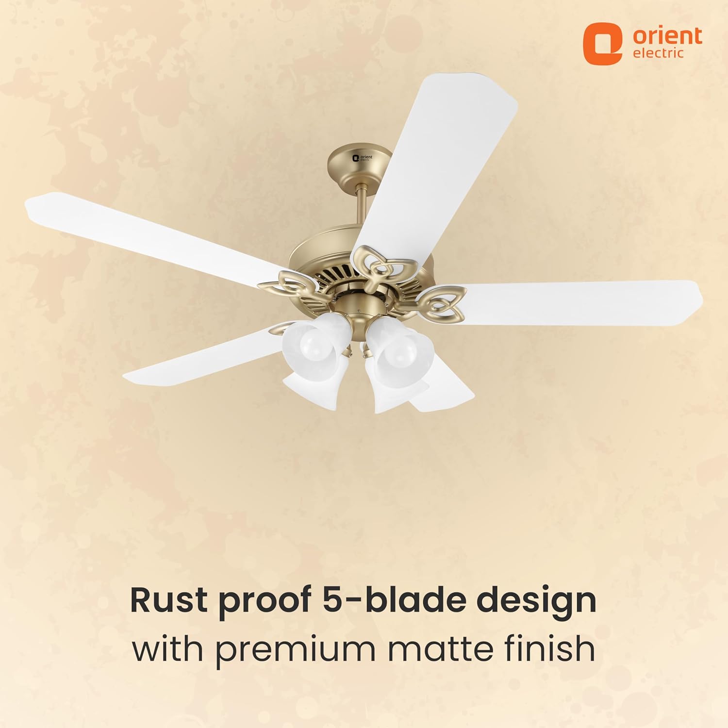 Orient Electric Subaris 1300mm Underlight Ceiling Fan with Remote | 100% Copper Motor | High Air Speed and Delivery | Antique Copper