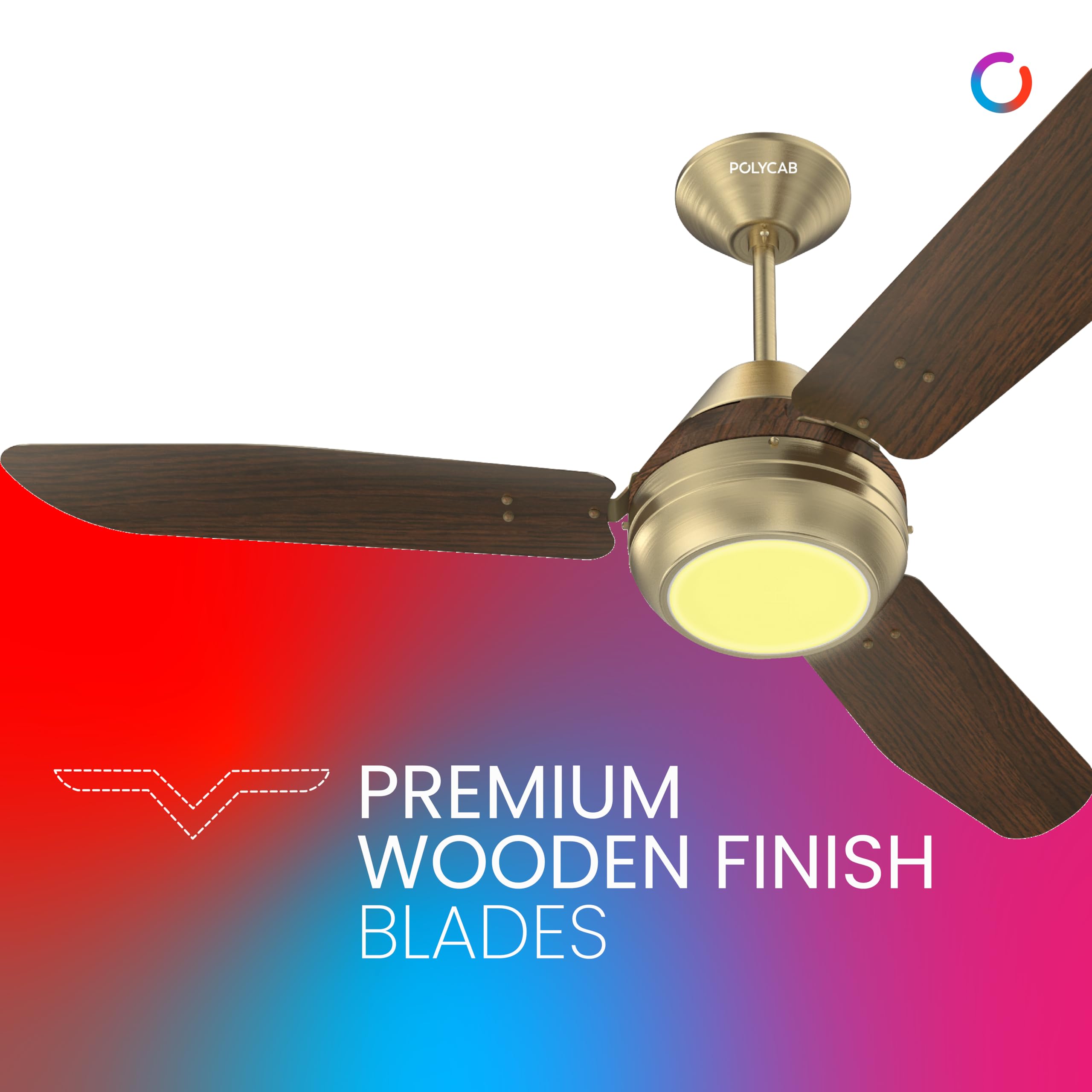 Polycab Superia SP02 Star Rated Premium BLDC 1200mm Ceiling Fan for home with Remote | Energy Saving, Clip-On Underlights, 100% Copper | 2-yr Warranty【Copper Rosewood】