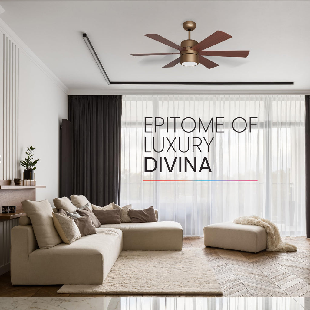 Polycab Superia SP02 Star Rated Premium BLDC 1200mm Ceiling Fan for home with Remote | Energy Saving, Clip-On Underlights, 100% Copper | 2-yr Warranty【Copper Rosewood】