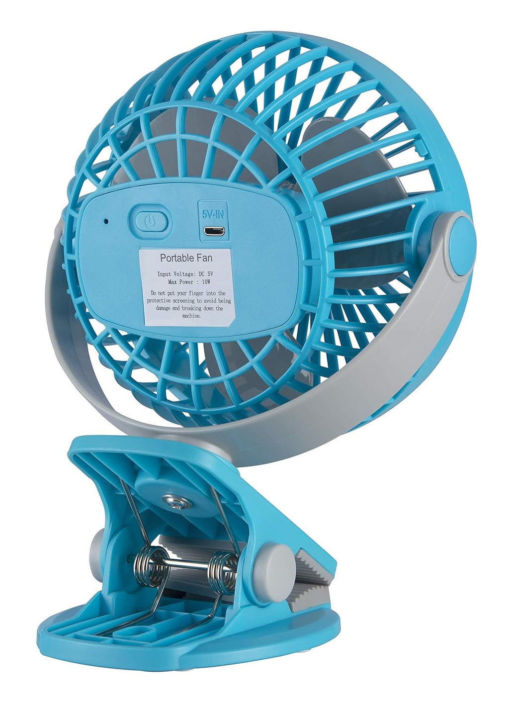 Bajaj Pygmy Go 178MM Mini Fan with LED Lighting | Rechargeable | USB Charging | 4-hours Battery Backup | 3 Speed | 2-Light Brightness Setting | High Speed | Portable【Blue】