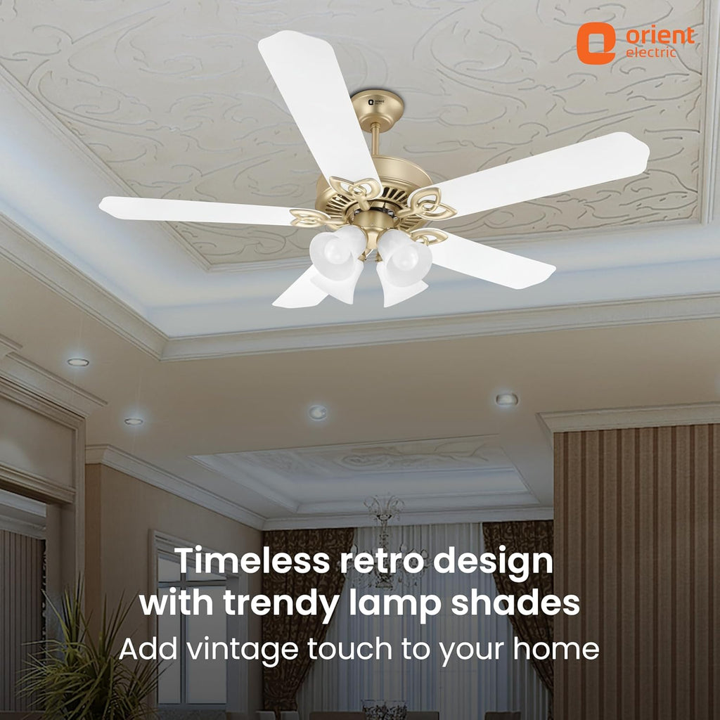 Orient Electric Subaris 1300mm Underlight Ceiling Fan with Remote | 100% Copper Motor | High Air Speed and Delivery | Antique Copper